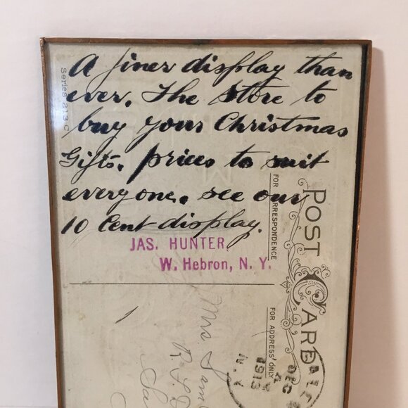 1913 Postcard Santa Christmas On Phone Series 213C Postmark Salem N.Y. In Glass - Picture 3 of 4